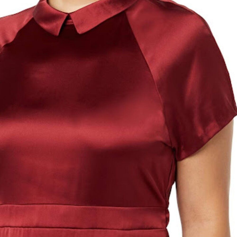 Making the Cut Season 3 Standard Short Sleeve Collared Wrap Dress Red Size L - Picture 7 of 9